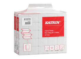 Handdoek Katrin z-vouw 2-laags 240x240mm 25x160 vel wit 61570