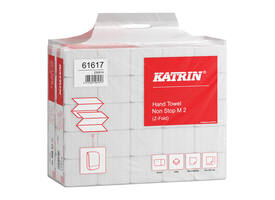 Handdoek Katrin z-vouw 2-laags 203x240mm 25x160 vel wit 61617