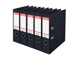 Ordner Esselte No.1 72mm PP 30% gerecycled folie Multipack zwart 5 stuks