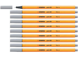 Fineliner STABILO point 88/95 fijn middelkoud grijs
