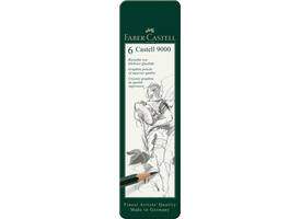 Potlood Faber-Castell 9000 6 hardheden in blik