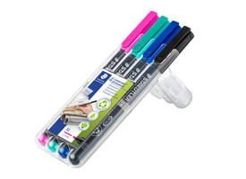 Viltstift Staedtler Lumocolor 317 permanent M set à 4 kleuren