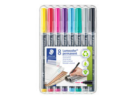 Viltstift Staedtler Lumocolor 317 permanent M set à 8 kleuren