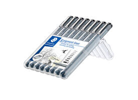 Fineliner Staedtler Pigment 308 zwart 8 stuks