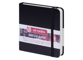 Schetsboek Talens Art Creation 80 witte vellen 140gr 120x120mm zwart