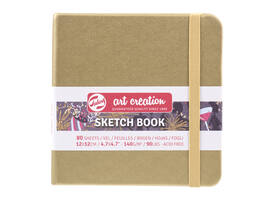 Schetsboek Talens Art Creation 80 witte vellen 140gr 120x120mm witgoud