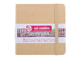 Schetsboek Talens Art Creation 80 witte vellen 140gr 120x120mm kraft
