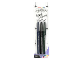 Brushpen Pentel XSESP15 zwart blister à 3 stuks