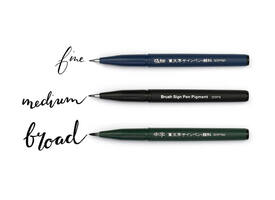 Brushpen Pentel XSESP15 zwart blister à 3 stuks