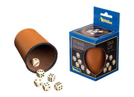 Dobbelbeker Tuckers Fun Factory kunstleer incl 6 dobbelstenen