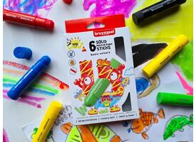 Verfstift Bruynzeel Kids assorti basis 6 stuks