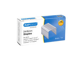 Nieten Rapesco 24 6mm 5000 stuks zilver