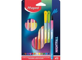 Viltstift Maped Nightfall set á 12 kleuren