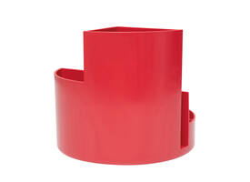 Pennenkoker MAULroundbox Blauwe Engel recycled 6 vaks rood