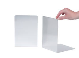 Boekensteun MAUL aluminium 16x15x21cm set 2 zilver