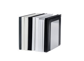 Boekensteun MAUL aluminium 12x12x17.5cm set 2 zilver