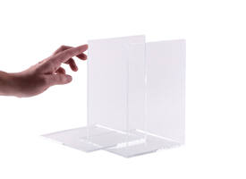 Boekensteun MAUL acryl 16x15x21cm set 2 glashelder