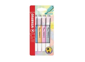 Markeerstift STABILO Swing cool 275/4 pastel assorti etui à 4 stuks