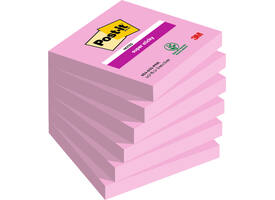 Memoblok Post-it 654 Super Sticky 76x76mm roze 90 vel