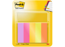 Markeerstrook Post-it 670-5-TFEN 15x50mm Energetic 5 stuks
