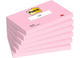 Memoblok Post-it 655 76x127mm gelijnd roze 6 stuks