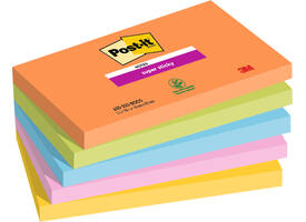 Memoblok Post-it 655 Super Sticky 76X127mm Boost 5 stuks