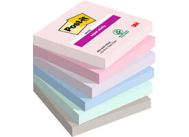 Memoblok Post-it 654 Super Sticky 76x76mm Soulful 6 stuks