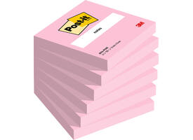 Memoblok Post-it 654 76x76mm roze 6 stuks