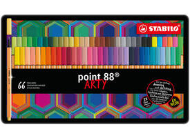 Fineliner STABILO point 88/66 Arty fijn assorti blik à 66 stuks