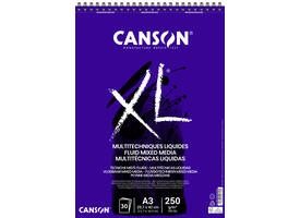 Mixed mediapapier Canson XL Fluid Mixed Media 30vel 250gr A3 extra wit