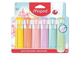 Markeerstift Maped set à 6 pastel kleuren