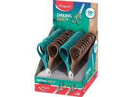 Schaar Maped Smiling Planet 12cm display à 20 stuks bruin/groen