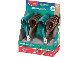 Schaar Maped Smiling Planet 12cm links display à 10 stuks assorti