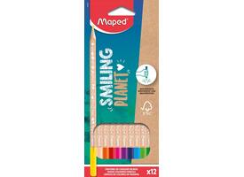 Kleurpotlood Maped Smiling Planet set à 12 kleuren