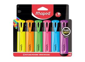 Markeerstift Maped set à 6 standaard kleuren