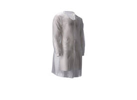 Bezoekersjas CMT M non-woven drukknopen 104cm lang PP wit 100 stuks