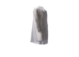 Bezoekersjas CMT M non-woven drukknopen 104cm lang PP wit 100 stuks