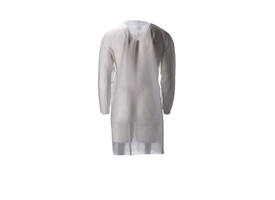 Bezoekersjas CMT M non-woven drukknopen 104cm lang PP wit 100 stuks