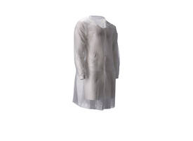 Bezoekersjas CMT L non-woven drukknopen 104cm lang PP wit 100 stuks