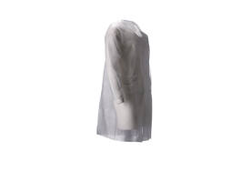 Bezoekersjas CMT L non-woven drukknopen 104cm lang PP wit 100 stuks