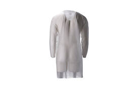 Bezoekersjas CMT L non-woven drukknopen 104cm lang PP wit 100 stuks
