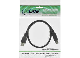 Kabel Inline USB-A USB-B 3.0 M 0.5 meter zwart