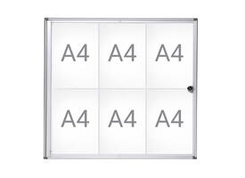 Binnenvitrine wand MAULextraslim whiteboard 6xA4 met slot