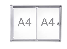 Binnenvitrine wand MAULextraslim whiteboard 2xA4 met slot