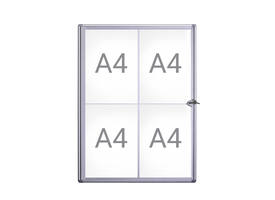 Binnenvitrine wand MAULextraslim whiteboard 4xA4 met slot