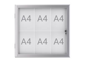 Buiten- binnenvitrine wand MAULexcite whiteboard 6xA4 met slot