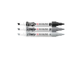 Duotip Talens Ecoline set à 3 stuks zwart en grijs