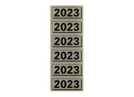 Rugetiket Elba 2023 57x25mm grijs