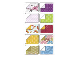Vouwblaadjes Folia 80gr 15x15cm 50 vel 2-zijdig Japan 10 designs ass