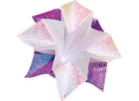 Vouwblaadjes Folia 75gr 14x14cm 50 vel 2zijdig iriserend embossing ass